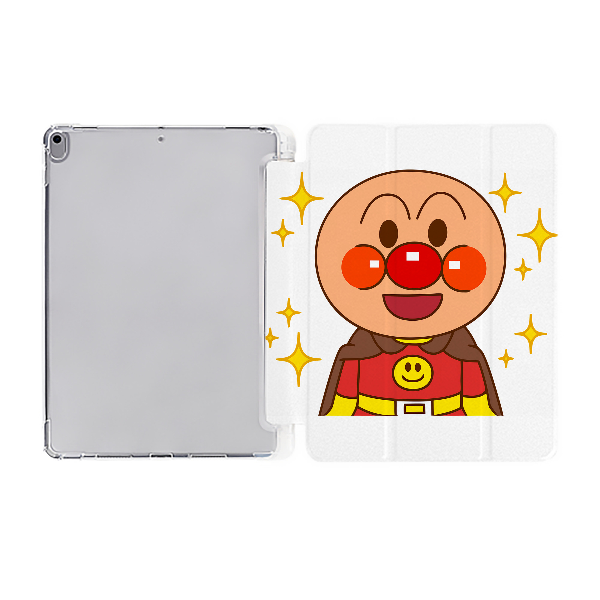 （画像用） アンパンマン Anpanman IPad ケース ペン収納付き 三つ折りスタンド PUレザー×シリコン 対応機種9.5/10.5/10.9インチ